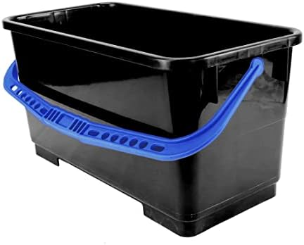 6 Gallon Durable Mop Bucket with Squeegee Clips and Ergonomic Handle - Black Blue