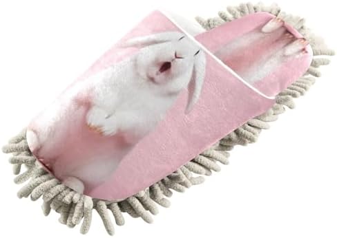 Bulletgxll White Rabbit Mopping Slippers - Washable Soft and Effective