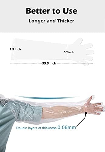 50Pcs FUNZUR Powder Free Rectal Gloves for Veterinary Use
