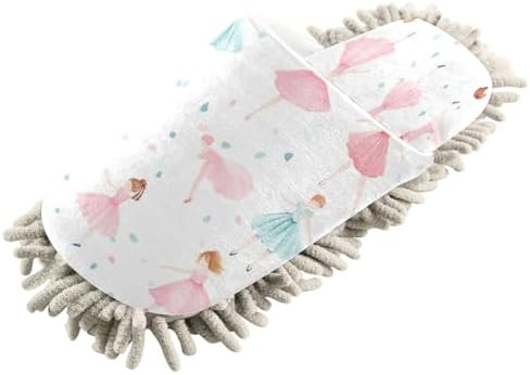 Bulletgxll Little Ballerinas Mop Slippers - Unisex Washable Microfiber