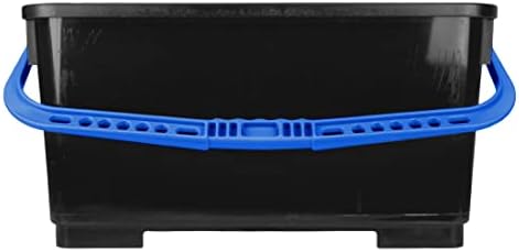 6 Gallon Durable Mop Bucket with Squeegee Clips and Ergonomic Handle - Black Blue