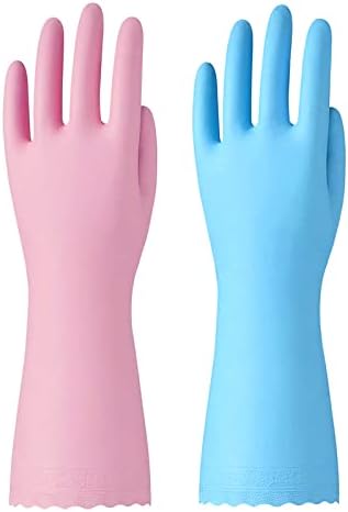 Bamllum Rubber Cleaning Gloves - 2 Pairs Latex Free