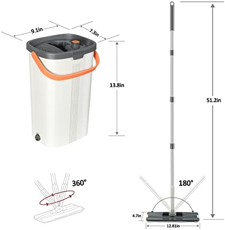 Jelymark 3-Chamber Mop Bucket Set with Wringer