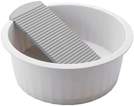 Ipetboom 1Pc Wash Basin with Washboard Grey 1