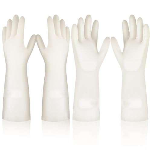 2Pair 15IN Latex Free Nitrile Cleaning Gloves - Durable Chemical Resistant