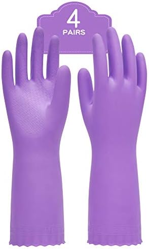 PACIFIC PPE Reusable Dishwashing Gloves Latex Free Purple Medium