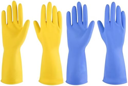 IUCGE Reusable Rubber Gloves 2 or 4 Pairs for Kitchen Cleaning 1