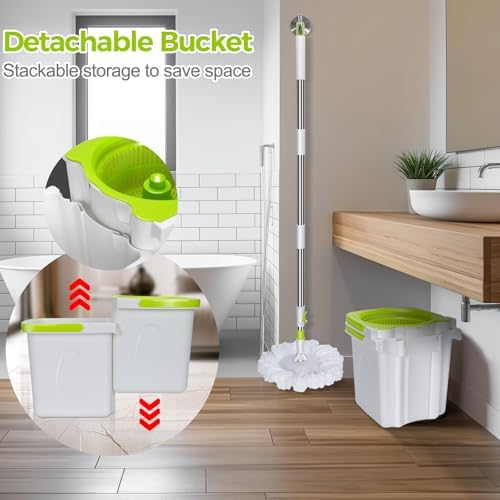 Masthome Spin Mop and Bucket Set with Wringer