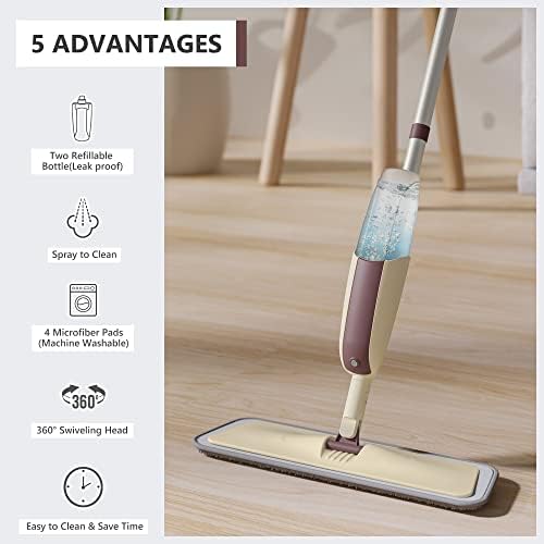 HOMTOYOU Spray Mop for Multi-Surface Cleaning 1