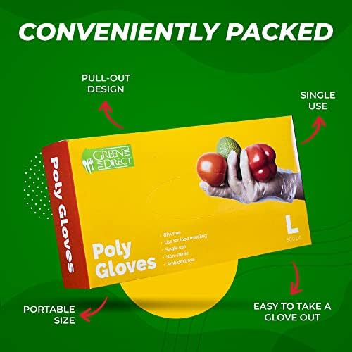 Green Direct Disposable PE Gloves Latex Free 500Pack
