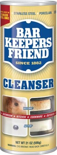 Bar Keepers Friend Powder Cleanser 21 oz - Multipurpose Cleaner for Kitchen Bathroom More