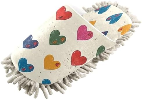 Bulletgxll Colored Hearts Mopping Slippers - L