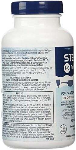 Steramine Quaternary Sanitizing Tablets - 150 Tablets per Bottle 3-Pack