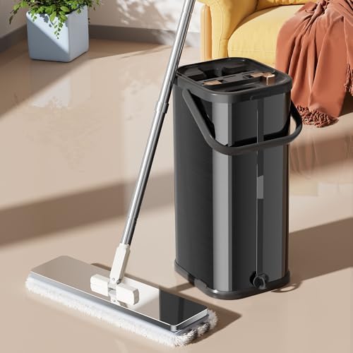 SWIFTIRON Mop Set with Bucket and Wringer 4 Refills Included