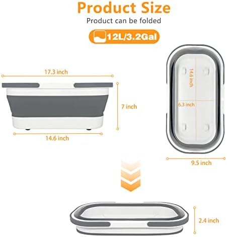 Goderewild 12L Collapsible Bucket with Wheels - Grey