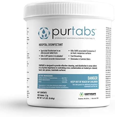 33 Gram PurTabs Disinfectant Tablets - Sporicidal Concentrated Multipurpose