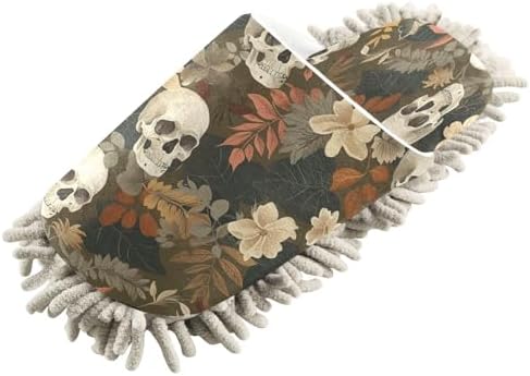 Halloween Skull Cleaning Slippers Microfiber Mop