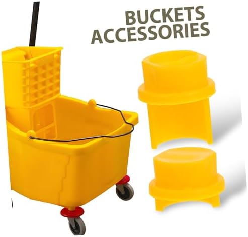 1Pair Durable Yellow Mop Bucket Strainer Attachment Lightweight Unbreakable for Seamless Integration with Mop Buckets