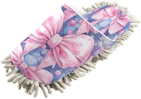 Pink Bows Mopping Slippers for Men Women - Washable and Comfortable