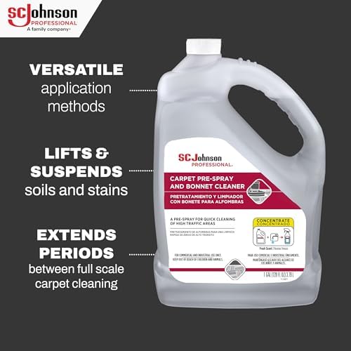 SC Johnson Professional Carpet Cleaner Pre-Spray and Bonnet Cleaner 1 Gallon 4 Count