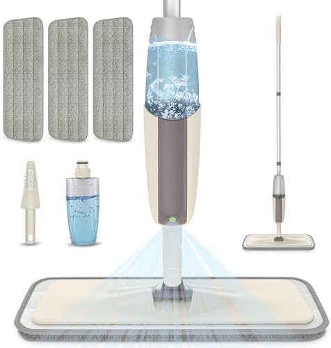 MEXERRIS Spray Wet Mop with 3 Reusable Microfiber Pads