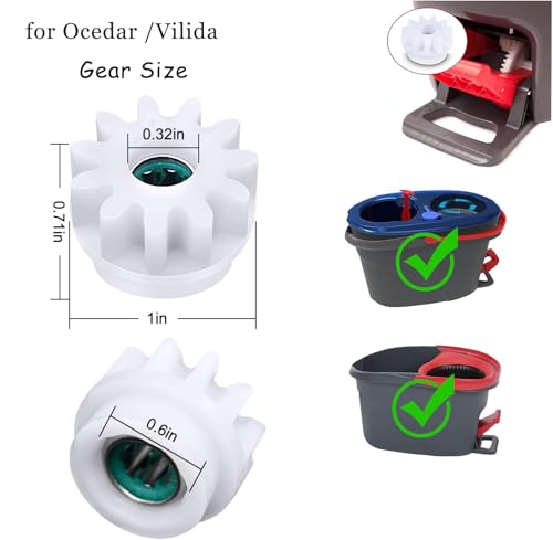 YWSHF Spin Mop Bucket Gear Replacement 4PCS