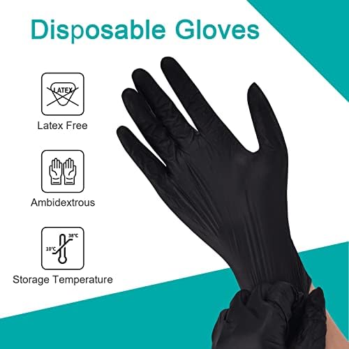 Schneider Black Vinyl Exam Gloves 4mil Disposable 1