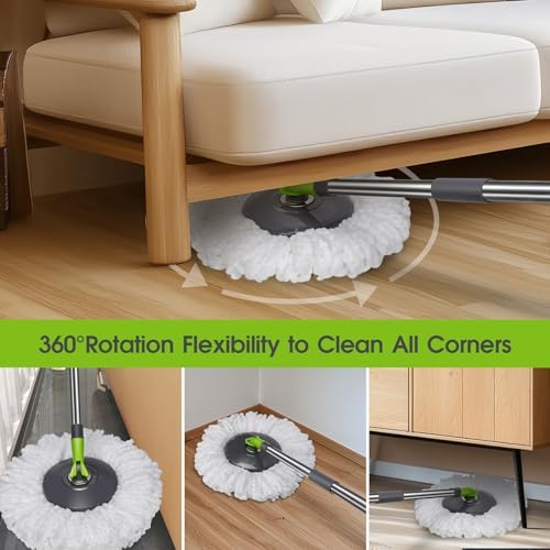 Masthome Spin Mop Bucket with Wringer Set