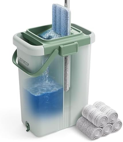 JOYMOOP Mop and Bucket Set with 5 Microfiber Pads