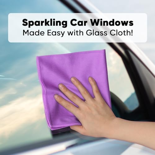 HOMEXCEL Microfiber Cleaning Cloths 6 Pack Lint Free Streak Free