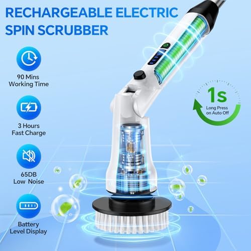 Mebotem Electric Spin Scrubber with 7 Brush Heads