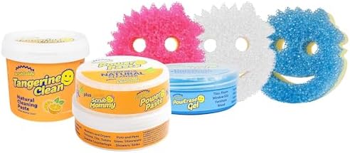 Scrub Daddy Sponges Cleaning Paste Bundle - 3 Sponges 3 Pastes