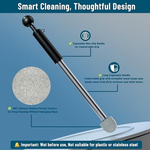 YINGMORE Extra Long Handle Pumice Stone for Toilet Cleaning