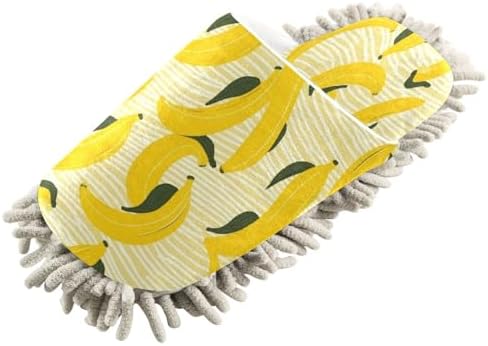Bulletgxll Banana Pattern Mop Slippers - Washable and Comfortable