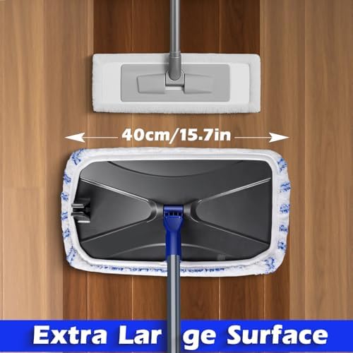 MASTERTOP Microfiber Dust Mop with 5 Reusable Pads and Telescopic Handle