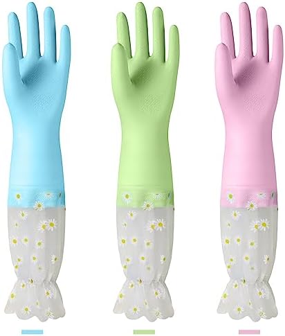 KAQ Dishwashing Cleaning Gloves 3 Pairs Reusable