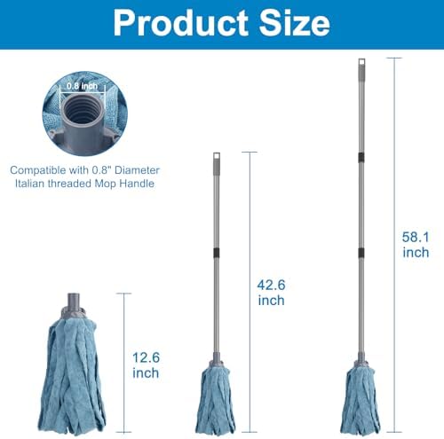 KeFanta Floor Mop with 2 Microfiber Heads and 32-inch Handle