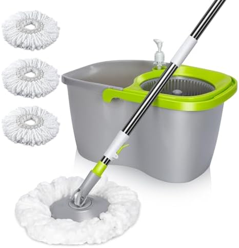 MASTERTOP Spin Mop and Bucket with Wringer Set 1