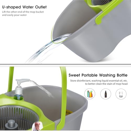MASTERTOP Spin Mop and Bucket with Wringer Set 1