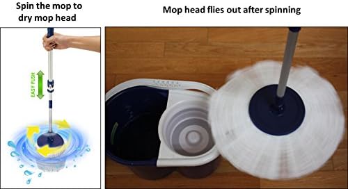 Twist and Shout Spin Mop with 2 Microfiber Heads