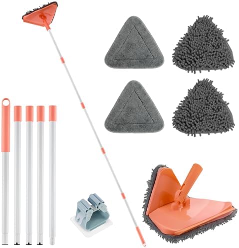 RONSUNG Wall Cleaner Triangle Mop with 82 Long Handle