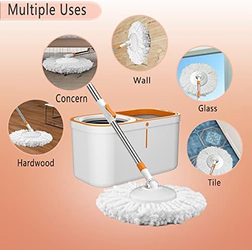 YOUSHANGJIA Floor Spin Mop and Bucket Set with 61 Handle
