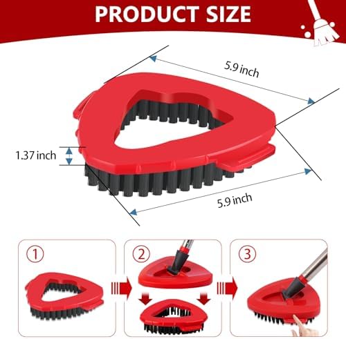 JIUMEE Spin Mop Scrub Brush Head for EasyWring 1-Tank System 2 Pack Hard Bristle Cleaning