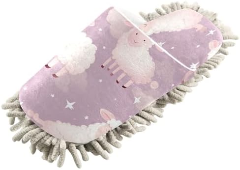 Zhirexin Cute Sheep Mop Slippers for Men Women
