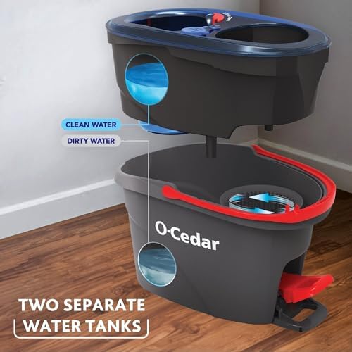O-Cedar EasyWring RinseClean Microfiber Spin Mop Bucket with Lavender PAC Variety Pack