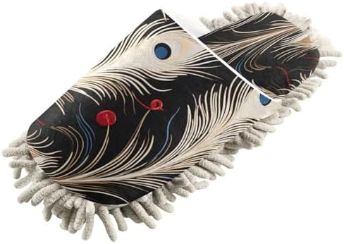 Bulletgxll Fancy Feathers Mopping Slippers for Men and Women