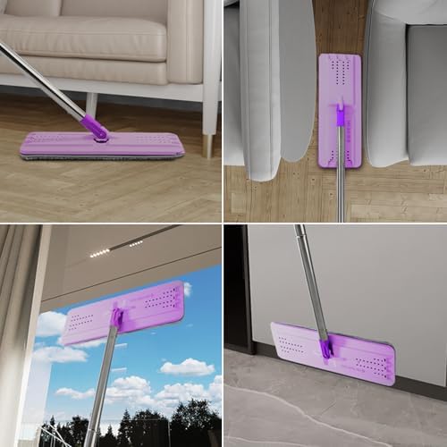 BOSHENG Purple Mop and Bucket with Wringer Set
