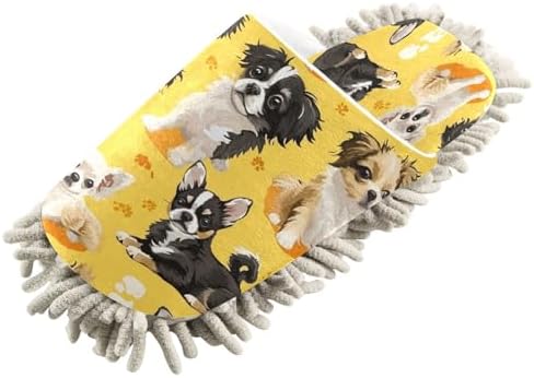 Little Dogs Mop Slippers Washable Cleaning Slippers
