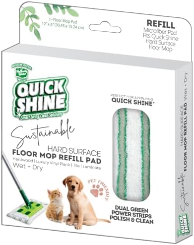 Quick Shine Reusable Floor Mop Pad 12x6x12