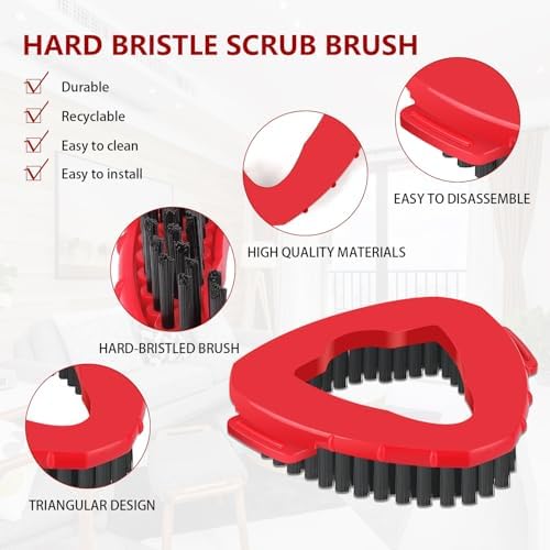 JIUMEE Spin Mop Scrub Brush Head for EasyWring 1-Tank System 2 Pack Hard Bristle Cleaning